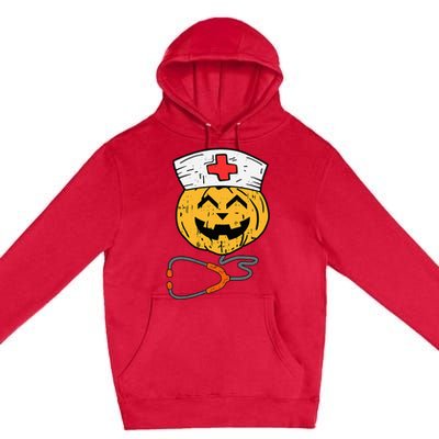 Happy Halloween Pumpkin Nurse Nursing Funny Halloween nurse Premium Pullover Hoodie