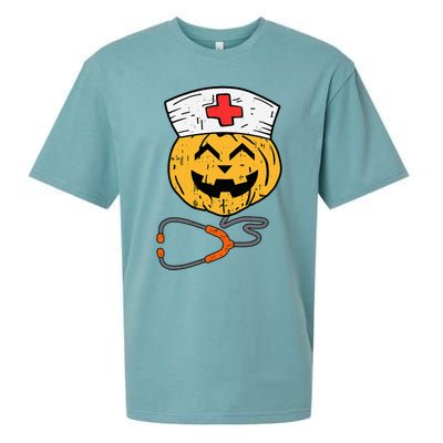 Happy Halloween Pumpkin Nurse Nursing Funny Halloween nurse Sueded Cloud Jersey T-Shirt