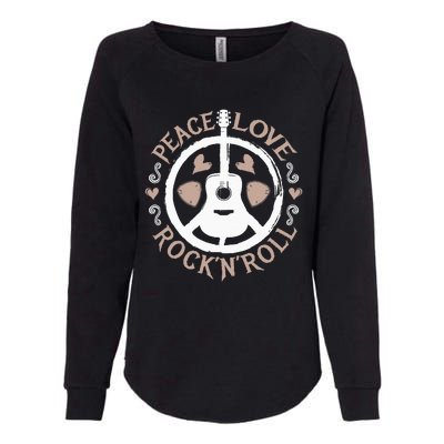 Hippie Hippies Peace Vintage Retro Guitar Player Hippy Gift Womens California Wash Sweatshirt