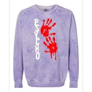 Halloween Horror Psycho Hand Prints Colorblast Crewneck Sweatshirt