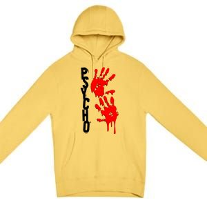 Halloween Horror Psycho Hand Prints Premium Pullover Hoodie