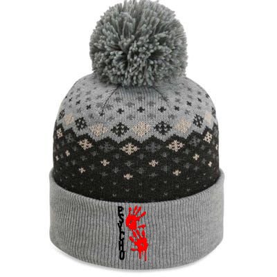 Halloween Horror Psycho Hand Prints The Baniff Cuffed Pom Beanie