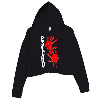 Halloween Horror Psycho Hand Prints Crop Fleece Hoodie