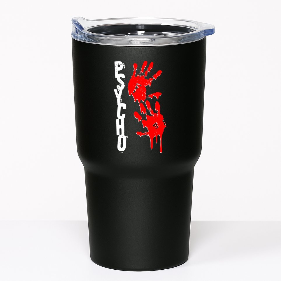 Halloween Horror Psycho Hand Prints Tumbler