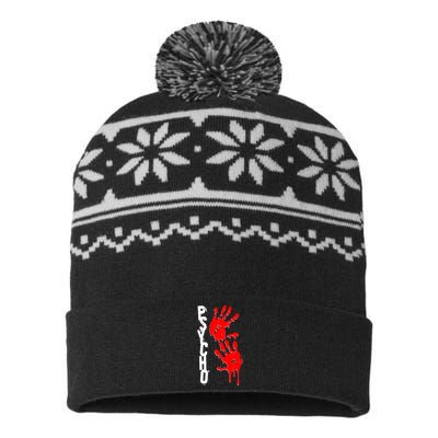 Halloween Horror Psycho Hand Prints USA-Made Snowflake Beanie