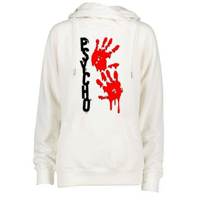 Halloween Horror Psycho Hand Prints Womens Funnel Neck Pullover Hood