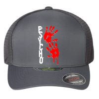 Halloween Horror Psycho Hand Prints Flexfit Unipanel Trucker Cap