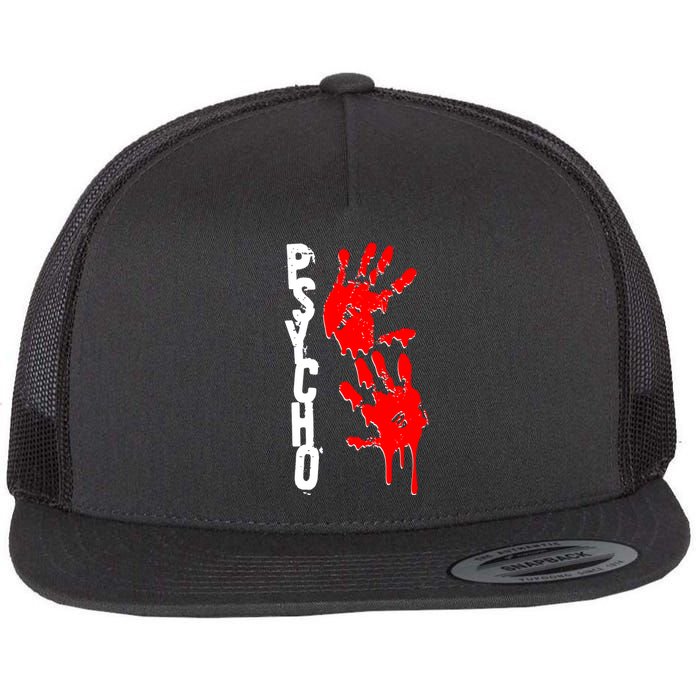 Halloween Horror Psycho Hand Prints Flat Bill Trucker Hat