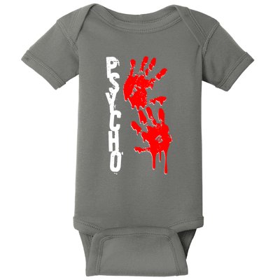 Halloween Horror Psycho Hand Prints Baby Bodysuit