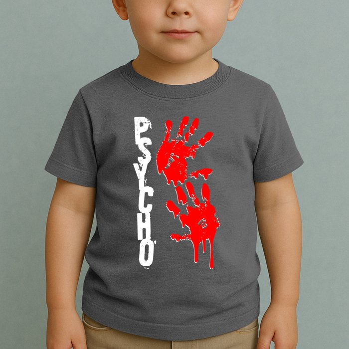 Halloween Horror Psycho Hand Prints Toddler T-Shirt