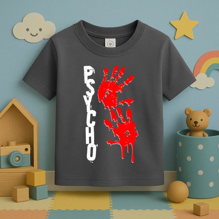 Halloween Horror Psycho Hand Prints Toddler T-Shirt