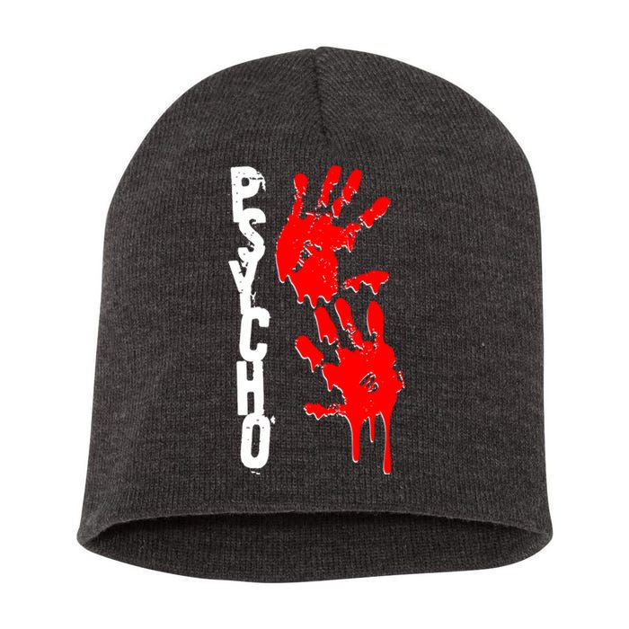 Halloween Horror Psycho Hand Prints Short Acrylic Beanie