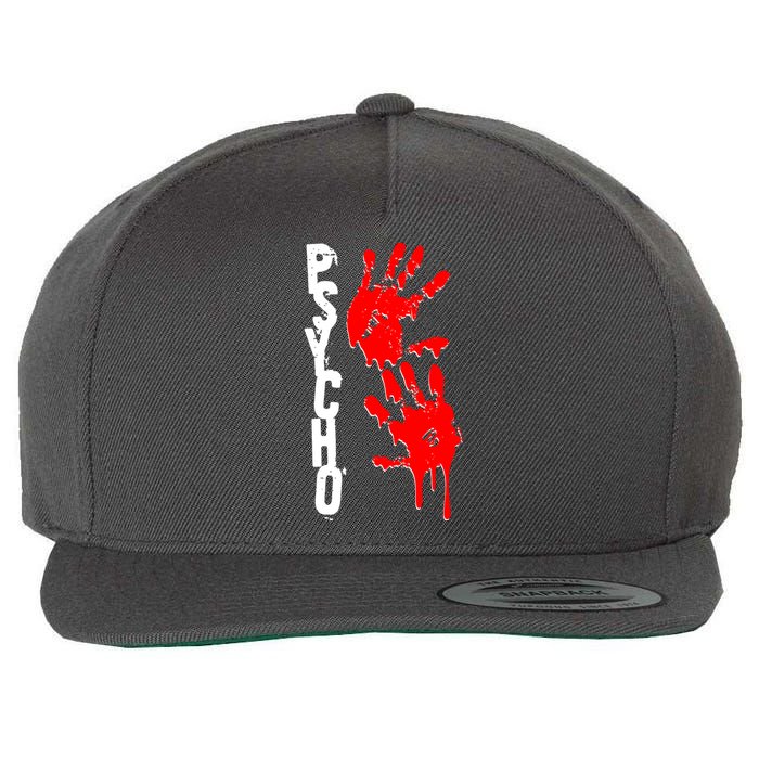 Halloween Horror Psycho Hand Prints Wool Snapback Cap