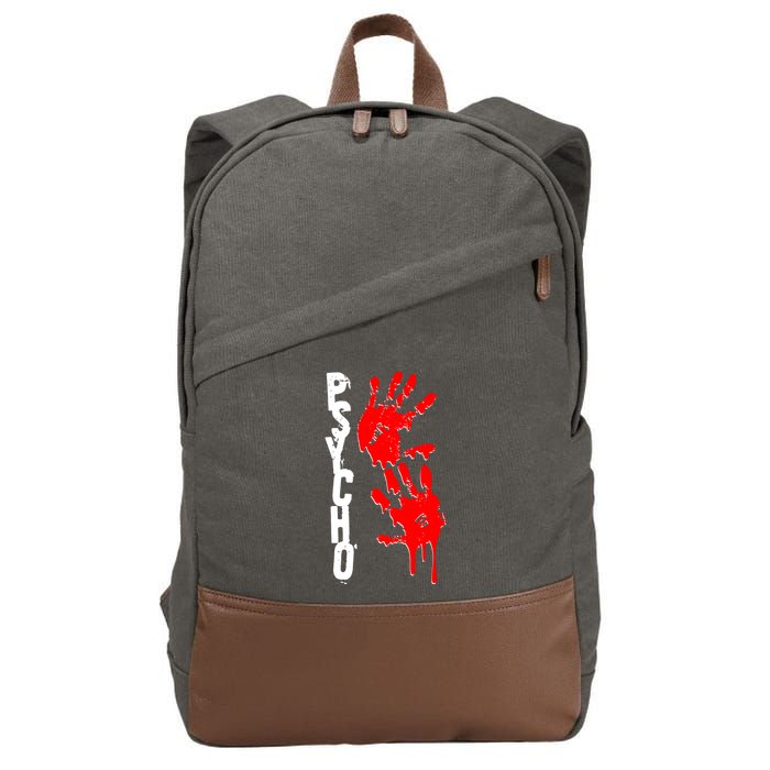 Halloween Horror Psycho Hand Prints Cotton Canvas Backpack