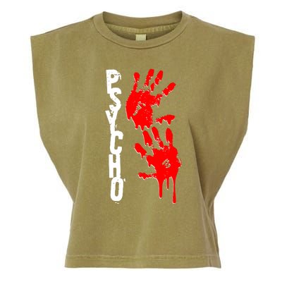 Halloween Horror Psycho Hand Prints Garment-Dyed Women's Muscle Tee