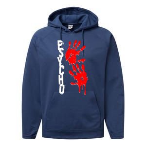 Halloween Horror Psycho Hand Prints Performance Fleece Hoodie