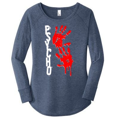 Halloween Horror Psycho Hand Prints Women's Perfect Tri Tunic Long Sleeve Shirt