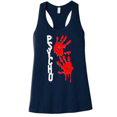 Halloween Horror Psycho Hand Prints Women's Racerback Tank