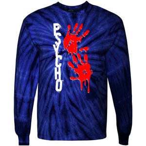 Halloween Horror Psycho Hand Prints Tie-Dye Long Sleeve Shirt