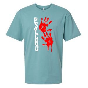 Halloween Horror Psycho Hand Prints Sueded Cloud Jersey T-Shirt