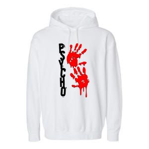 Halloween Horror Psycho Hand Prints Garment-Dyed Fleece Hoodie