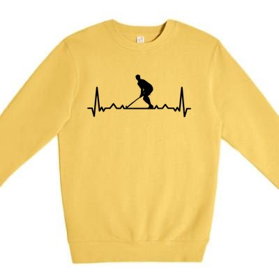 Heartbeat Hockey Player Field Hockey Hockey Stick Hockey Gift Premium Crewneck Sweatshirt