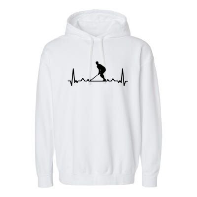 Heartbeat Hockey Player Field Hockey Hockey Stick Hockey Gift Garment-Dyed Fleece Hoodie