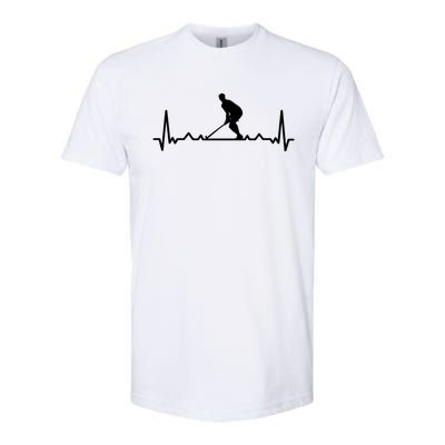 Heartbeat Hockey Player Field Hockey Hockey Stick Hockey Gift Softstyle CVC T-Shirt