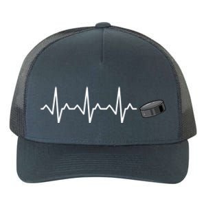 Heartbeat Hockey Puck Hockey Gift Yupoong Adult 5-Panel Trucker Hat