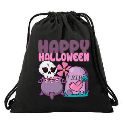 Happy Halloween Pink Cute Drawstring Bag