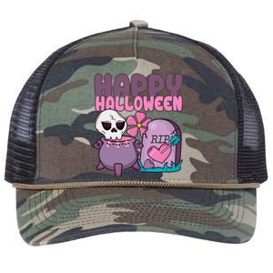 Happy Halloween Pink Cute Retro Rope Trucker Hat Cap