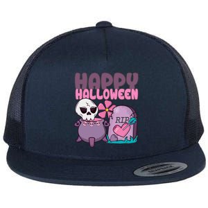 Happy Halloween Pink Cute Flat Bill Trucker Hat