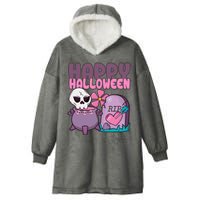 Happy Halloween Pink Cute Hooded Wearable Blanket