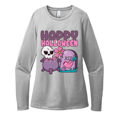 Happy Halloween Pink Cute Womens CVC Long Sleeve Shirt