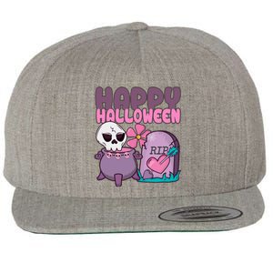 Happy Halloween Pink Cute Wool Snapback Cap