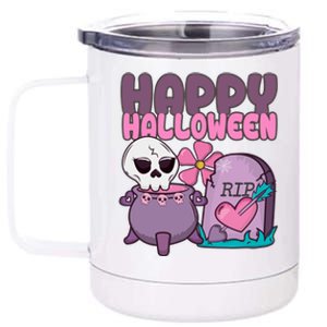 Happy Halloween Pink Cute 12 oz Stainless Steel Tumbler Cup