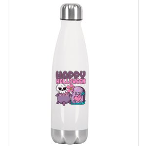 Happy Halloween Pink Cute Stainless Steel Insulated Water Bottle