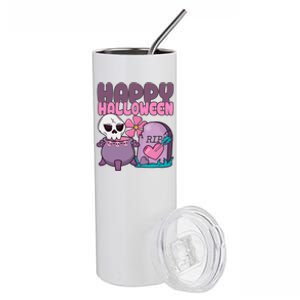 Happy Halloween Pink Cute Stainless Steel Tumbler