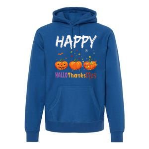 Happy Hallothanksmas Pumpkin Halloween Thanksgiving Xmas Premium Hoodie