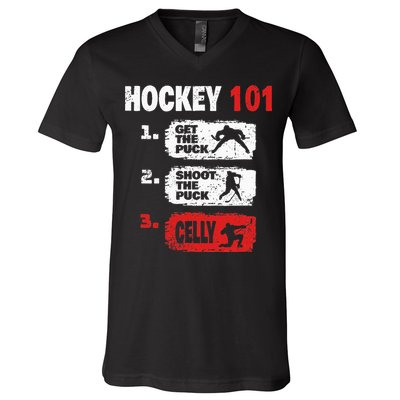 Hockey Hockey Player Funny Hockey V-Neck T-Shirt