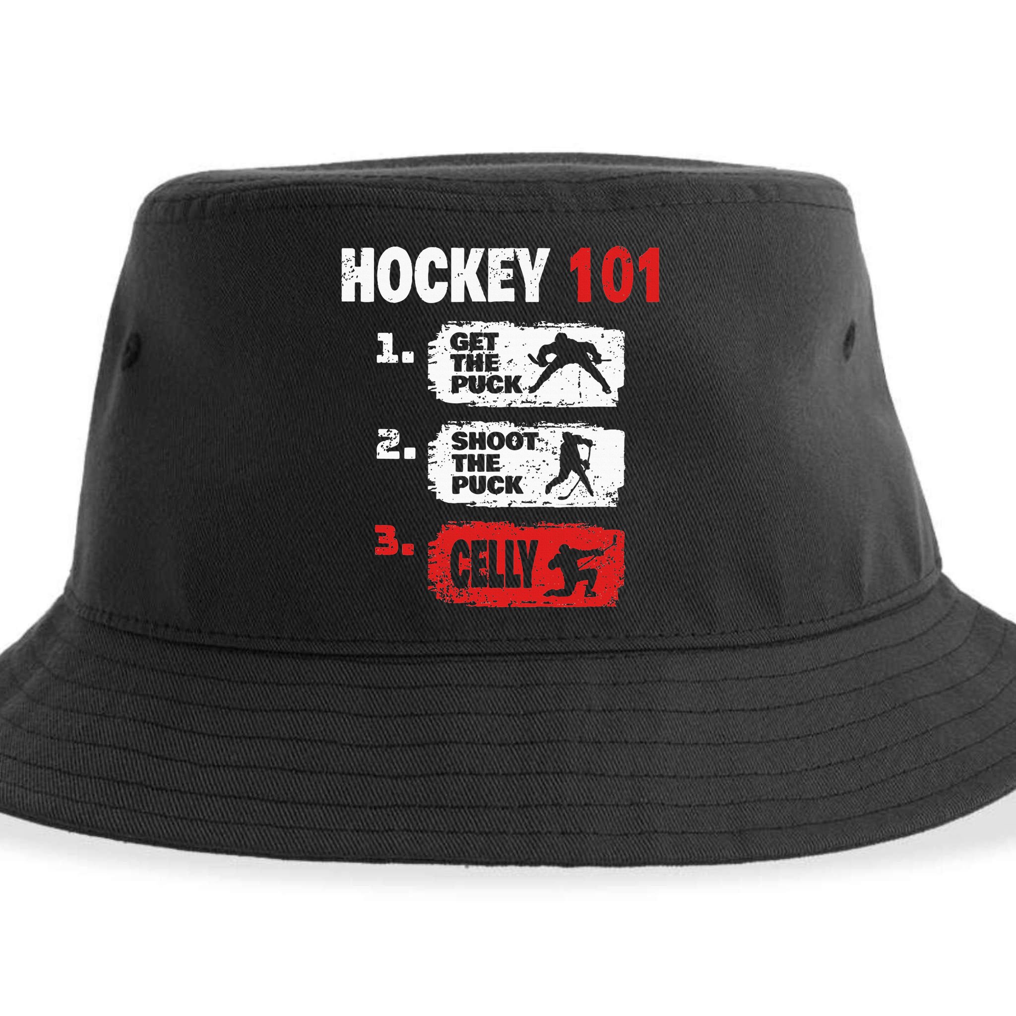Hockey Hockey Player Funny Hockey Sustainable Bucket Hat