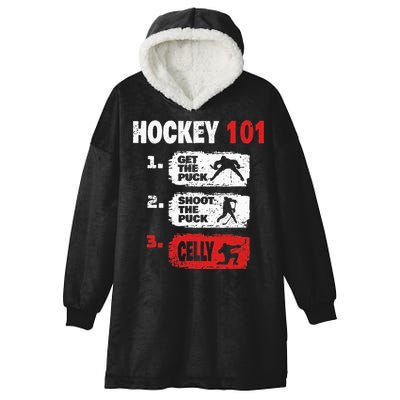 Hockey Hockey Player Funny Hockey Hooded Wearable Blanket