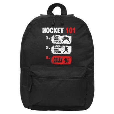 Hockey Hockey Player Funny Hockey 16 in Basic Backpack
