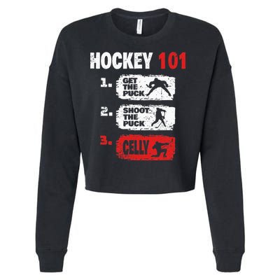 Hockey Hockey Player Funny Hockey Cropped Pullover Crew