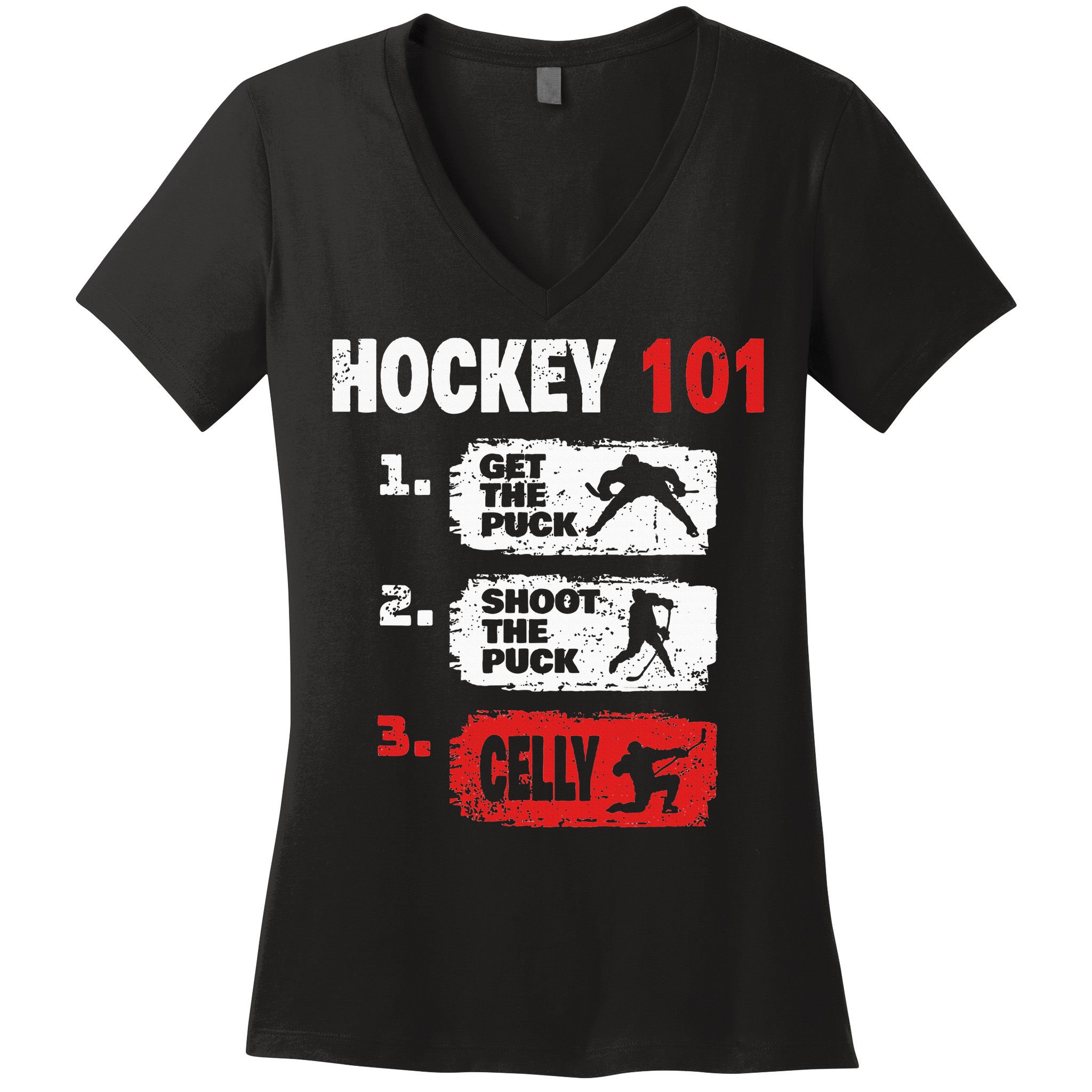 Hockey Hockey Player Funny Hockey Women's V-Neck T-Shirt