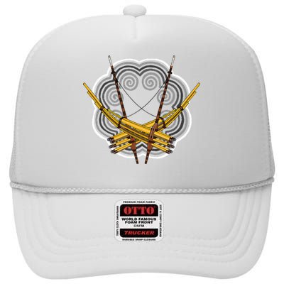 Hmong Hmoob Qeej High Crown Mesh Back Trucker Hat