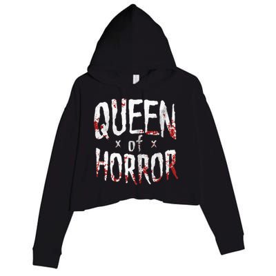 Halloween Horror Queen Funny Gift for Horror Movie Fans Crop Fleece Hoodie