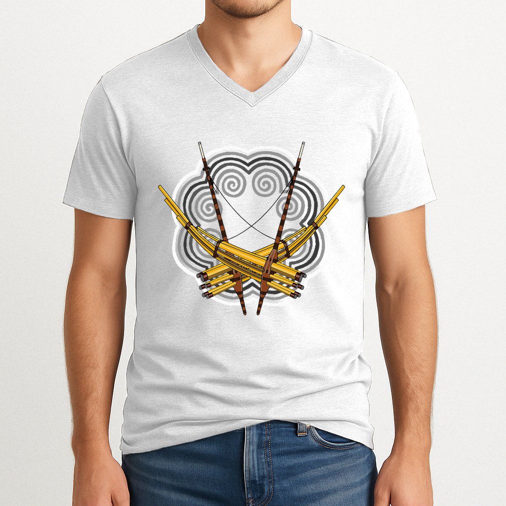 Hmong Hmoob Qeej V-Neck T-Shirt