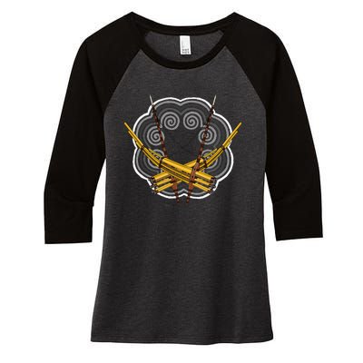 Hmong Hmoob Qeej Women's Tri-Blend 3/4-Sleeve Raglan Shirt