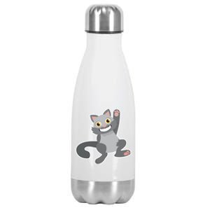 Hi Hey Raise Hand Cat First Grade School Student Funny Funny Gift Great Gift Stainless Steel Insulated Water Bottle